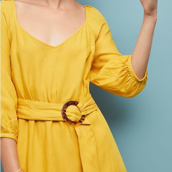 Anthropologie Gold Artemis Midi Dress - Picture 2 of 6